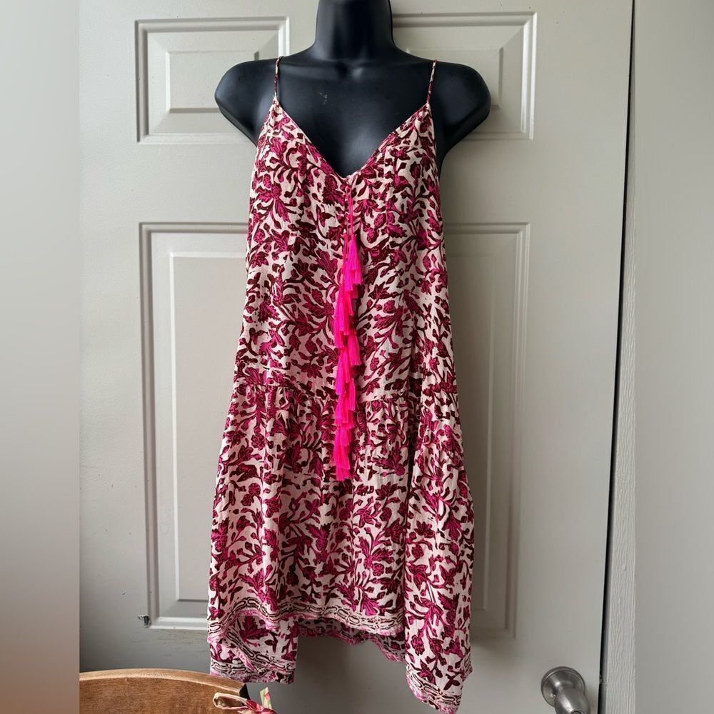 Natalie Martin Pink and White Mini Dress